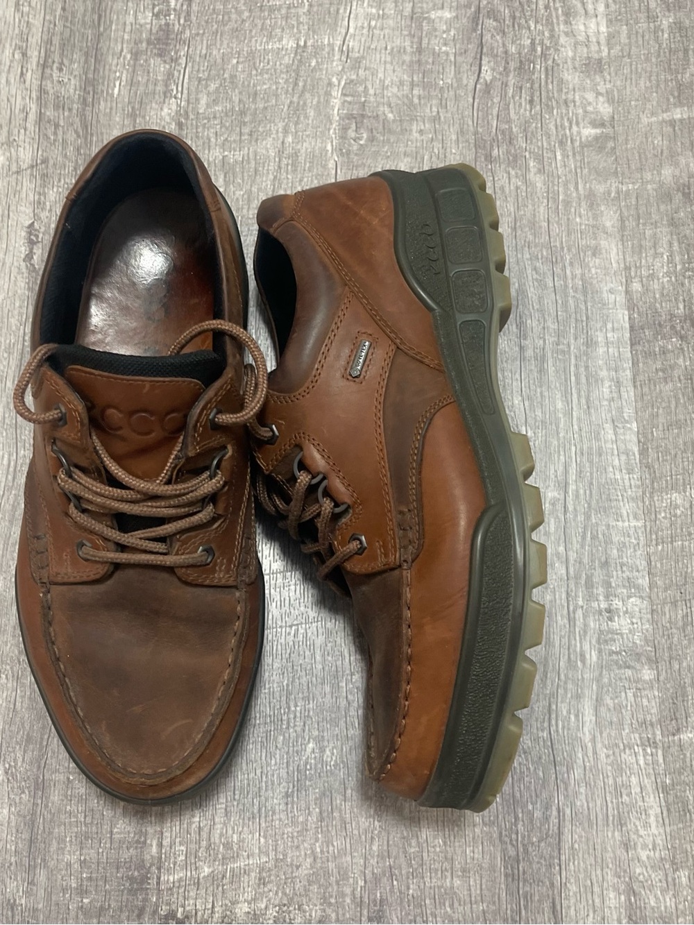 Ecco Men's Brown Leather Lace-Up Casual Shoes